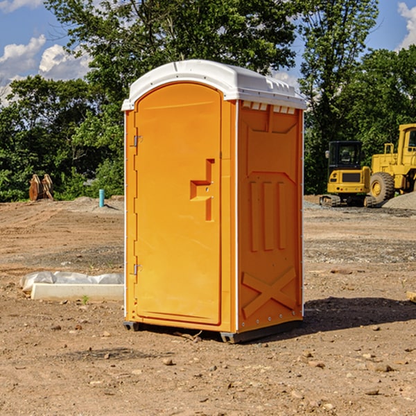 how often are the portable restrooms cleaned and serviced during a rental period in Albin